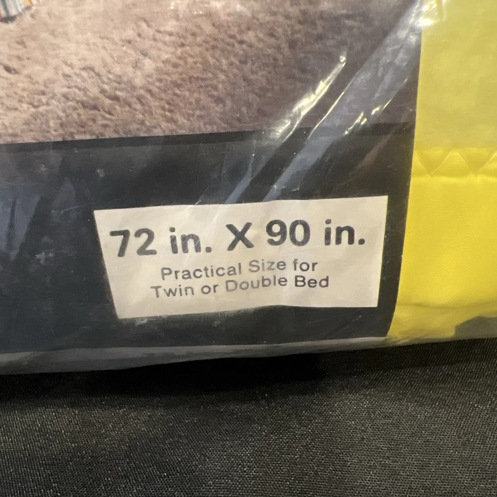 Vtg BIBB Carousel Supreme Polyester Blanket Nylon Binding Twin/Full 72x90 Yellow